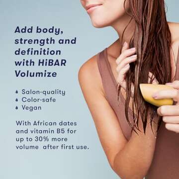 HiBAR - Volumize Conditioner Bar - For Thin & Flat Hair - Add Body, Definition & Volume - With Afric...