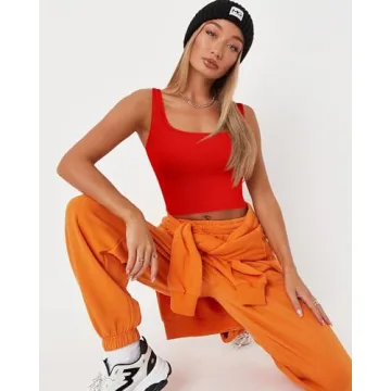 OQQ Women's Summer 3 Pack Ribbed Tank Tops