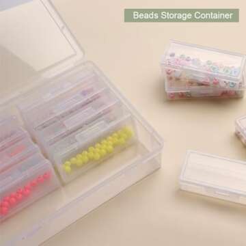 Vidifor 13pcs Plastic Bead Organizers Containers, Transparent Boxes with Latching Lid for Crafts, Jewelrys, Office Supplie, Small items (White Full -1 pack)
