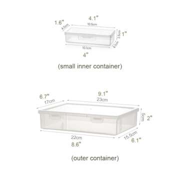 Vidifor 13pcs Plastic Bead Organizers Containers, Transparent Boxes with Latching Lid for Crafts, Jewelrys, Office Supplie, Small items (White Full -1 pack)
