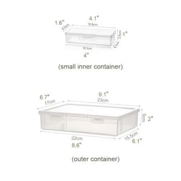 Vidifor 13pcs Plastic Bead Organizers Containers, Transparent Boxes with Latching Lid for Crafts, Jewelrys, Office Supplie, Small items (White Full -1 pack)