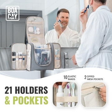 BOACAY Extra Large Hanging Toiletry Bag for Travel