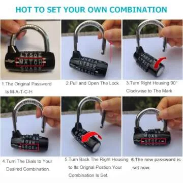 Black Gym Lock - Secure, Stylish, 5-Digit Combination Lock
