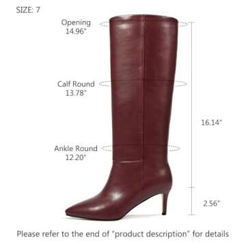 wetkiss Knee High Boots for Women, with Kitten Heel and Pointed Toe Design, Classic and Sexy