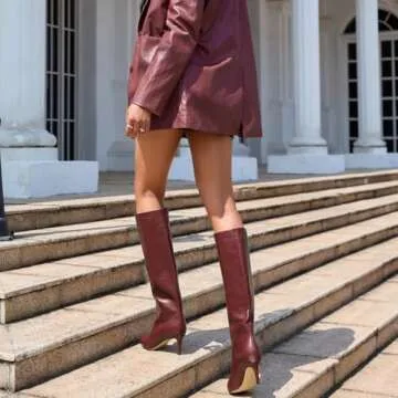 Wetkiss Stylish Knee High Crocodile Boots for Women