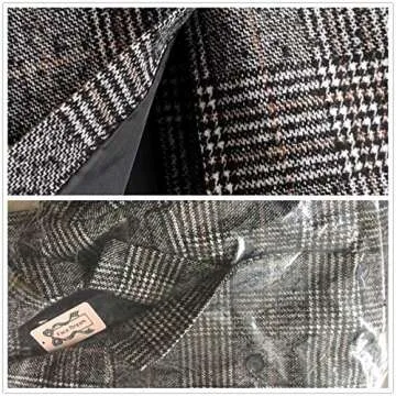 Women Winter Plaid Overcoat Stylish Long Grey Coat