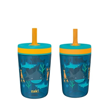Zak Designs Kelso 15 oz Tumbler Set (Underwater) - Leak-Proof with Straw - Perfect for Kids!