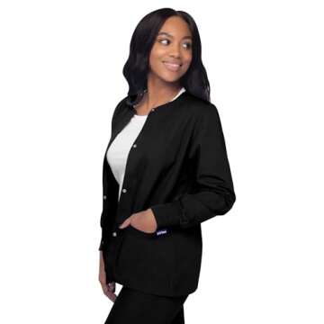 Sivvan Women’s Black Scrubs Warm-Up Jacket S8306