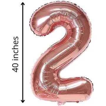 40 Inch Rose Gold Jumbo 2 Number Balloon for Parties