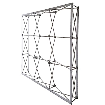 8 x 8 FT Portable Aluminum Tension Fabric Pop up Display Stand Collapsible Trade Show Booth Frame wi...