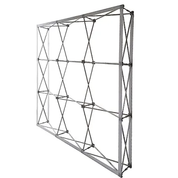 8 x 8 FT Portable Aluminum Tension Fabric Pop up Display Stand Collapsible Trade Show Booth Frame wi...