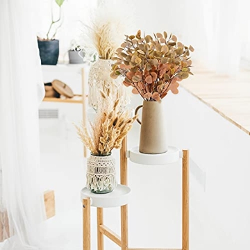 Artflower 6 Pcs Artificial Eucalyptus Stems Fall Stems Tall Silver Dollar Eucalyptus Leaves Fake Silk Eucalyptus Branches Autumn Decorations for Home Wedding Party Thanksgiving Decor(Orange)