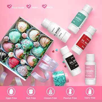 Oil Based Food Coloring for Chocolate - 30 Milliliters Upgraded Light Pink Oil Food Color for Baking...