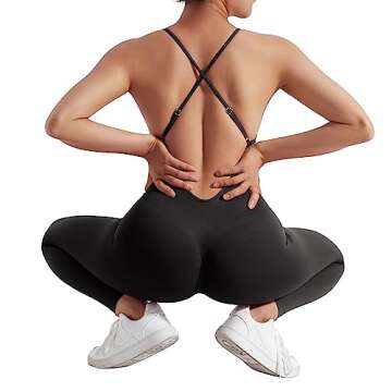 Stylish MOOSLOVER Strappy Backless Jumpsuit for Workouts