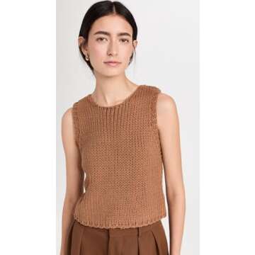 Line & Dot Women's Costa Vest, Sienna, Tan, Brown, L