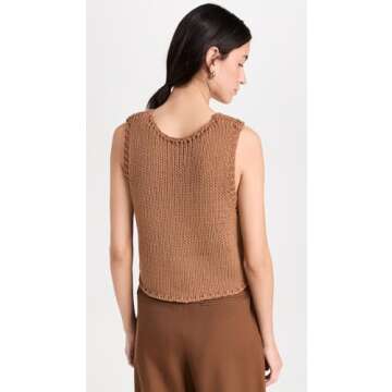 Line & Dot Women's Costa Vest, Sienna, Tan, Brown, L