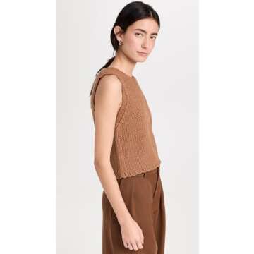 Line & Dot Women's Costa Vest, Sienna, Tan, Brown, L