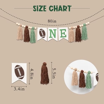 VANGNING Football Birthday High Chair Banner for First Year