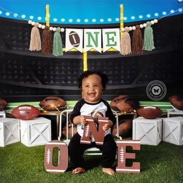 VANGNING Football Birthday High Chair Banner for First Year