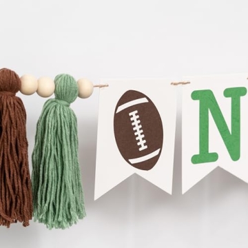 VANGNING Football Birthday High Chair Banner for First Year