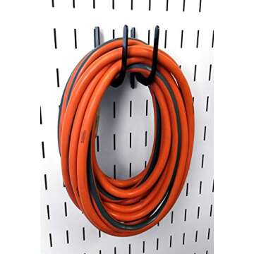 Wall Control Slotted Pegboard U-Hook for Wall Control Pegboard Only, 4" Peg Hook Reach, 2-Hook Pack (Black)