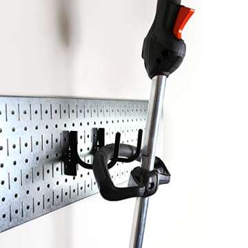 Wall Control Slotted Pegboard U-Hook for Wall Control Pegboard Only, 4" Peg Hook Reach, 2-Hook Pack (Black)