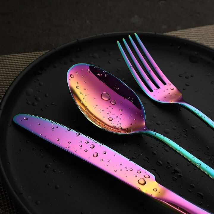 Rainbow Flatware Set 20 Pieces for 4 - Dishwasher Safe