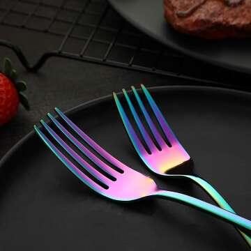 Rainbow Flatware Set 20 Pieces for 4 - Dishwasher Safe