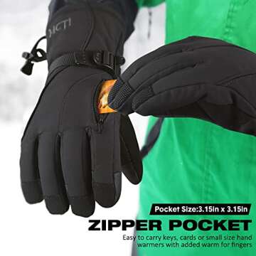 MCTi Waterproof Mens Ski Gloves - Warm & Durable