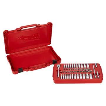 Milwaukee Electric Tools MLW48-22-9004 1/4In Ratchet & Socket Set - SAE & Metric