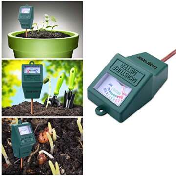 Longruner Soil Moisture Meter, Garden Moisture Sensor Hygrometer Soil Water Monitor for Farm/Lawn/Indoor/Outdoor Plants