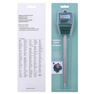 Longruner Soil Moisture Meter, Garden Moisture Sensor Hygrometer Soil Water Monitor for Farm/Lawn/Indoor/Outdoor Plants