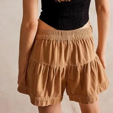 Stylish Ruffle Hem Denim Shorts for Women