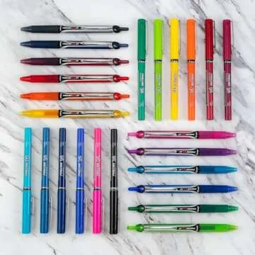 PILOT Precise V5 RT Refillable & Retractable Liquid Ink Rolling Ball Pens, Extra Fine Point (0.5mm) Black/Blue/Red Inks, 3-Pack (26053)