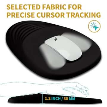 Hokafenle Ergonomic Mouse Pad Wrist Support with Stepped-Wedge Design, Wrist Rest Pain Relief Mousepad Filled with Memory Foam, Carpal Tunnel Mousepad for Wireless Mouse(12x8 inch, Black)