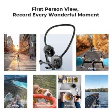 K&F Concept Magnetic Neck Phone Mount for Recording, Hands-Free POV/Vlog Video Filming, Magnetic Phone Chest Mount for GoPro DJI Insta360, Neck Holder for iPhone 16 15 14 13 12 Series