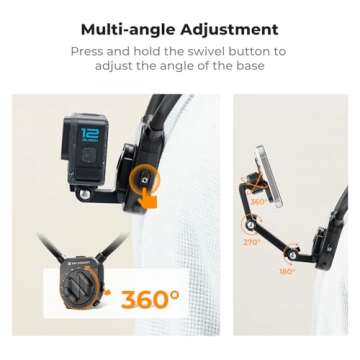 K&F Concept Magnetic Neck Phone Mount for Recording, Hands-Free POV/Vlog Video Filming, Magnetic Phone Chest Mount for GoPro DJI Insta360, Neck Holder for iPhone 16 15 14 13 12 Series