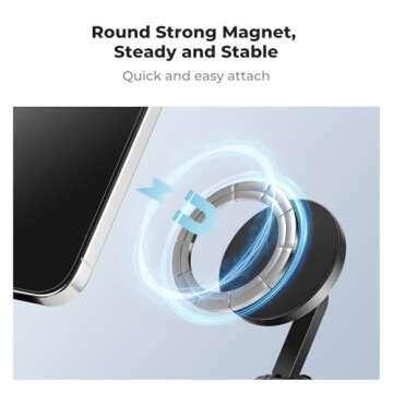 K&F Concept Magnetic Neck Phone Mount for Recording, Hands-Free POV/Vlog Video Filming, Magnetic Phone Chest Mount for GoPro DJI Insta360, Neck Holder for iPhone 16 15 14 13 12 Series