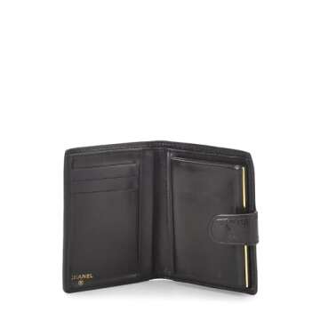 Chanel, Pre-Loved Black Caviar Timeless 'CC' Compact Wallet, Black