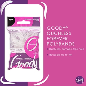 Goody Forever Polyband Hair Ties for All Hair Types - 150 Ct