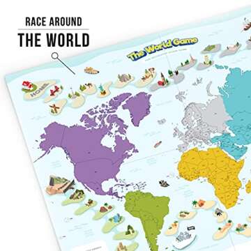 The World Game - Fun Geography Board Game - Educational Game for Kids & Adults - Cool Learning Gift Idea for Teenage Boys & Girls, 2-5 players