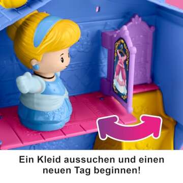 Fisher-Price Little People Toddler Toy Disney Princess Cinderella On-The-Go Playset with Figures for Pretend Play Kids Ages 18+ Months