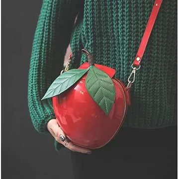 123Arts Apple Shape Shoulder Bag Leather Wallet Handbag Purse