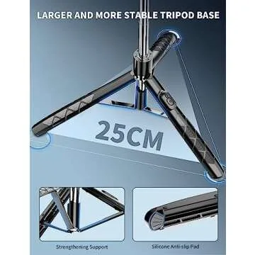 71" Phone Tripod & Selfie Stick, All in One Extendable Cell Phone Tripod with Wireless Remote, Tripod Stand for iPhone & Travel Tripod 360° Rotation Compatible with iPhone Android Phone, Camera