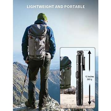 71" Phone Tripod & Selfie Stick, All in One Extendable Cell Phone Tripod with Wireless Remote, Tripod Stand for iPhone & Travel Tripod 360° Rotation Compatible with iPhone Android Phone, Camera