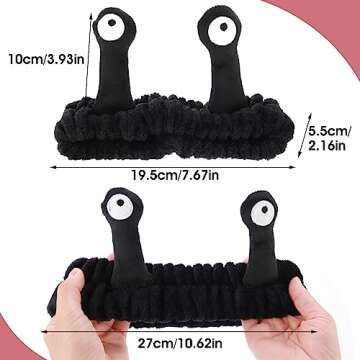 WLLHYF Spa Headband Facial Makeup Head Band Microfiber Soft Coral Fleece Head Wraps Snail Cartoon Cu...