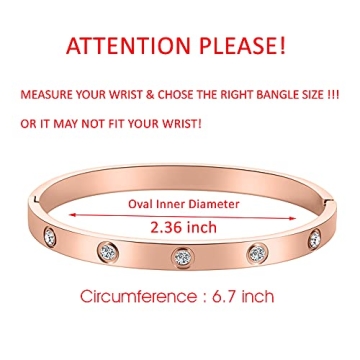 Chrishine Life Love Friendship Bracelet Bangle Gold Rose Gold Silver with Cubic Zirconia Stones Stai...