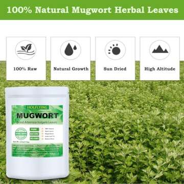 Dried Mugwort Leaves, 4oz(114g), Natural Artemisia Vulgaris Herb Loose Leaves, 100% Natural Mugwort ...