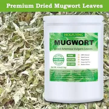 Dried Mugwort Leaves, 4oz(114g), Natural Artemisia Vulgaris Herb Loose Leaves, 100% Natural Mugwort Tea, No Gmo