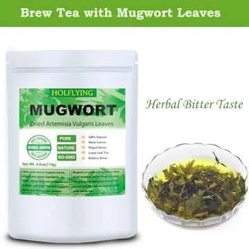 Dried Mugwort Leaves, 4oz(114g), Natural Artemisia Vulgaris Herb Loose Leaves, 100% Natural Mugwort Tea, No Gmo